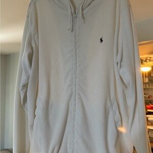 Ralph Lauren Polo White Terry Cloth Hoodie. Size: XXL